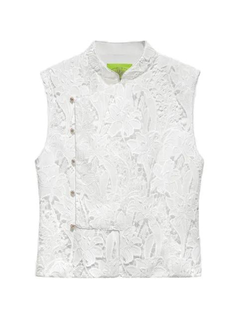 Tang lace-embroidered top by SHANGHAI TANG
