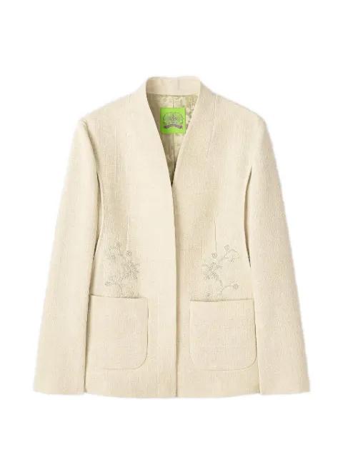 beaded-pocket blazer by SHANGHAI TANG