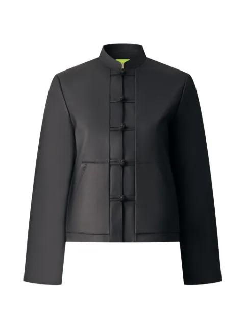 buttoned leather jacket by SHANGHAI TANG