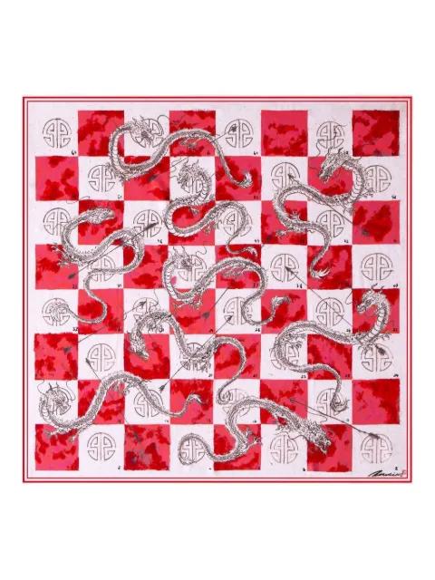 dragon-arrow silk scarf by SHANGHAI TANG