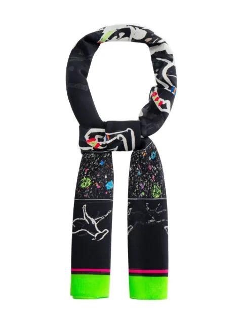 equestrian print silk scarf by SHANGHAI TANG