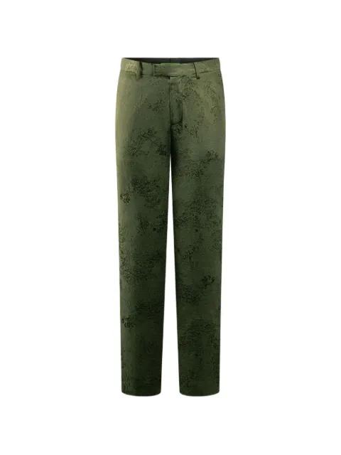floral side-stripe trousers by SHANGHAI TANG