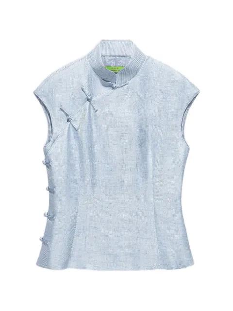 frog-button blouse by SHANGHAI TANG