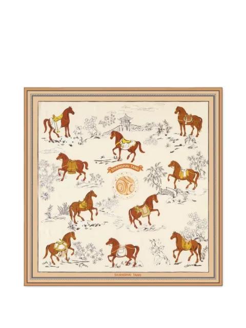 horse graphic scarf by SHANGHAI TANG