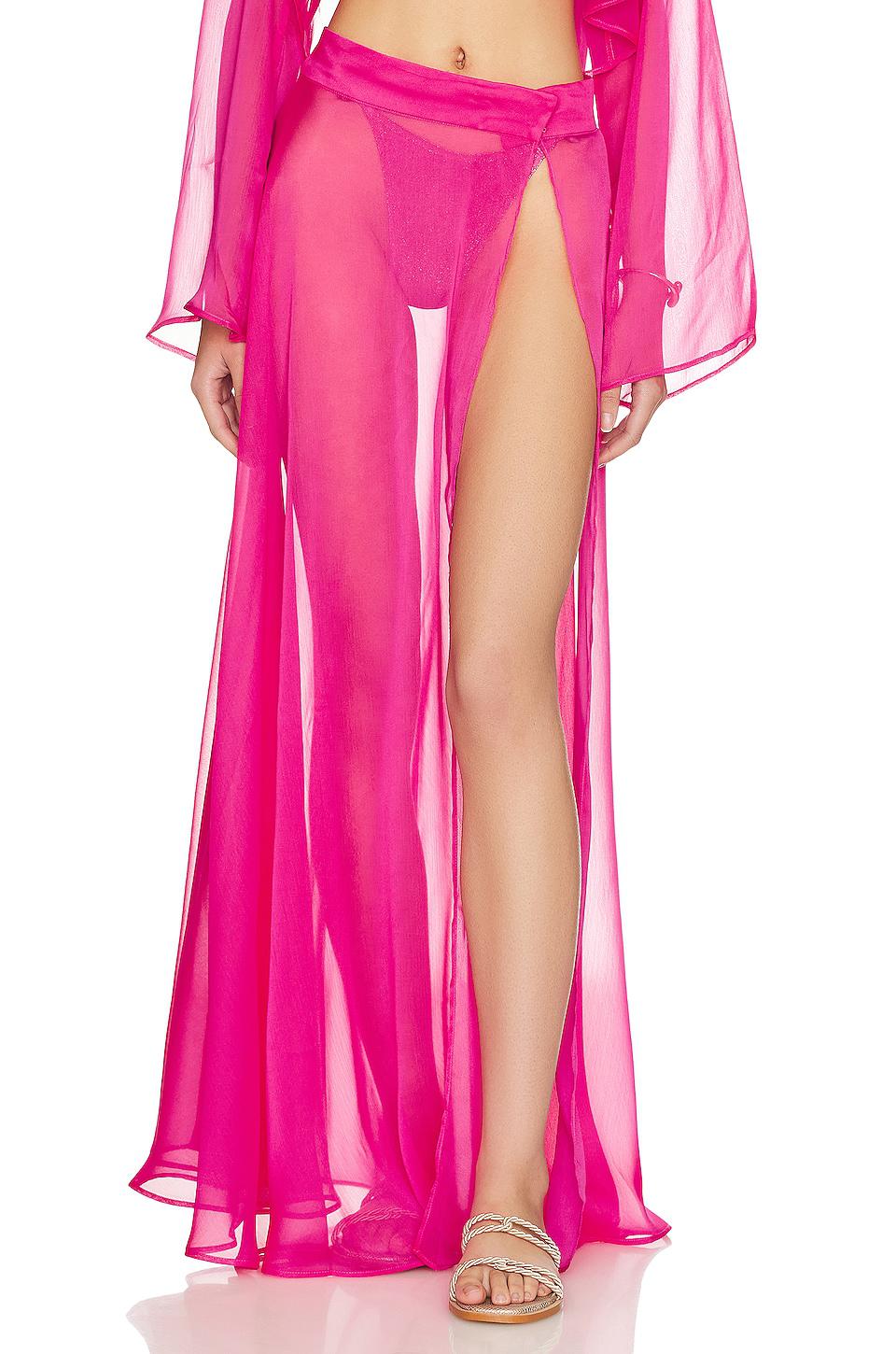 Shani Shemer Alaia Maxi Slit Skirt in Pink by SHANI SHEMER
