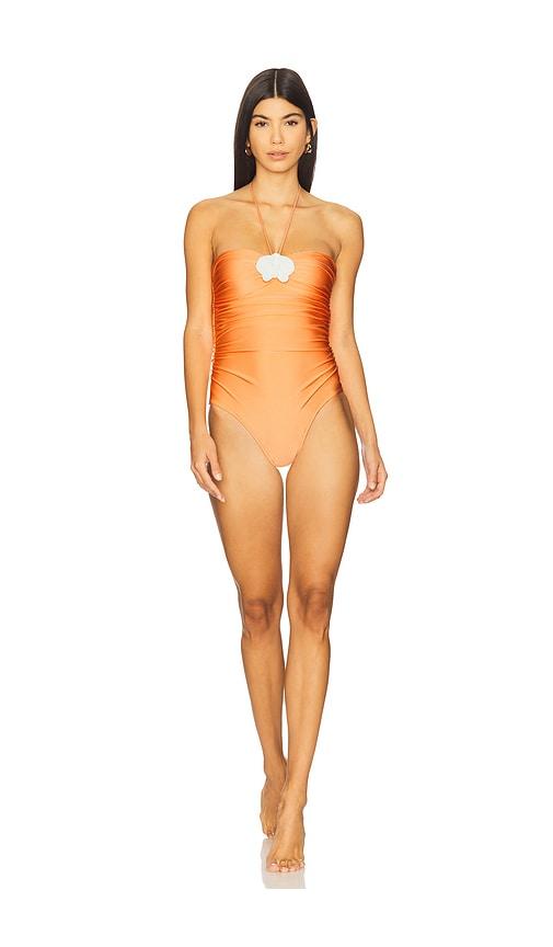 Shani Shemer Angora One Piece in Peach by SHANI SHEMER