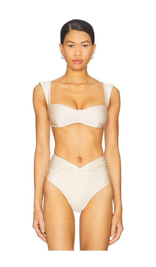 Shani Shemer Aster Bikini Top in Cream by SHANI SHEMER