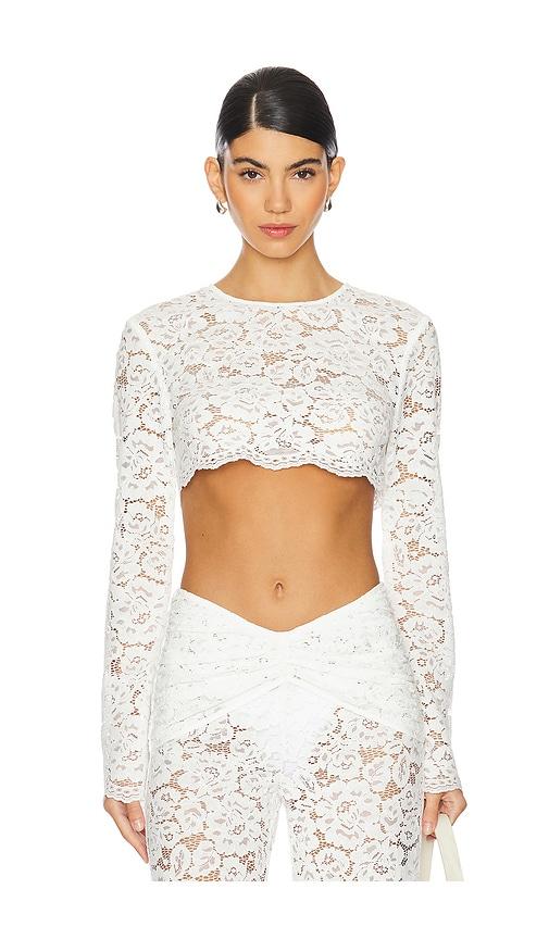 Shani Shemer Ella Crop Top in White by SHANI SHEMER