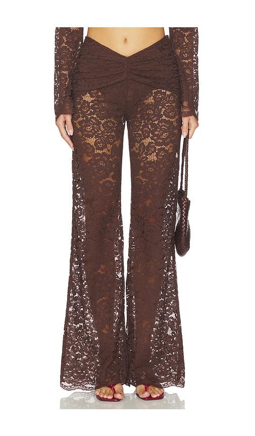 Shani Shemer Madison Straight Pants in Brown by SHANI SHEMER