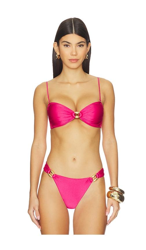 Shani Shemer Nyx Bandeau Bikini Top in Fuchsia by SHANI SHEMER
