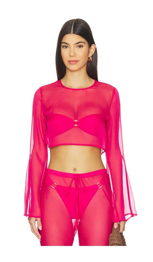 Shani Shemer Phoenix Crop Top in Fuchsia by SHANI SHEMER