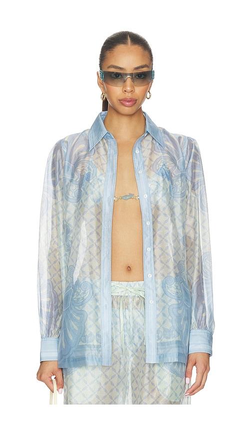 Shani Shemer Susan Shirt in Baby Blue by SHANI SHEMER