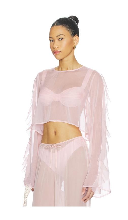 Shani Shemer Thoma Cropped Shirt in Rose by SHANI SHEMER