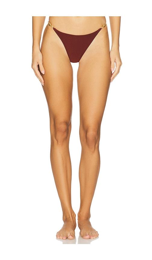 Shani Shemer Tyro Bikini Bottom in Burgundy by SHANI SHEMER