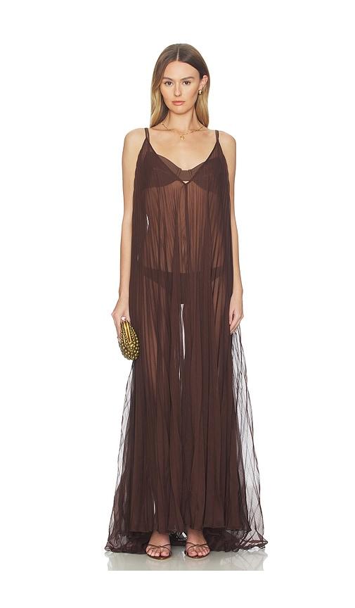Shani Shemer Uma Maxi Dress in Chocolate by SHANI SHEMER