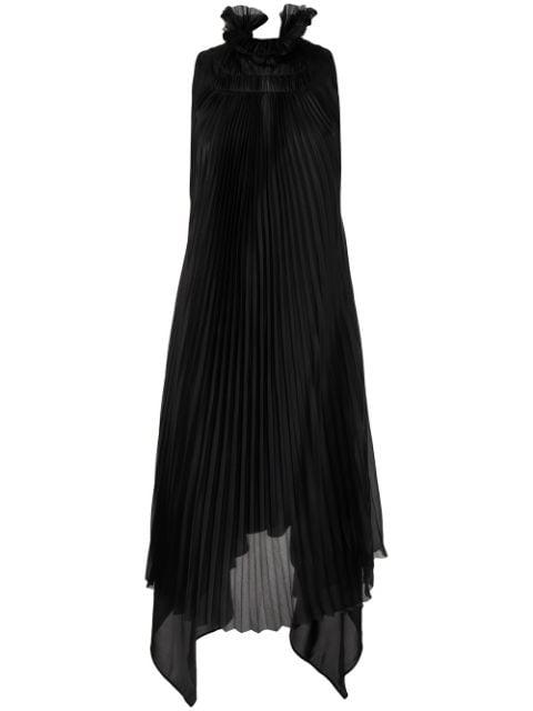 pleated silk dress by SHANSHAN RUAN