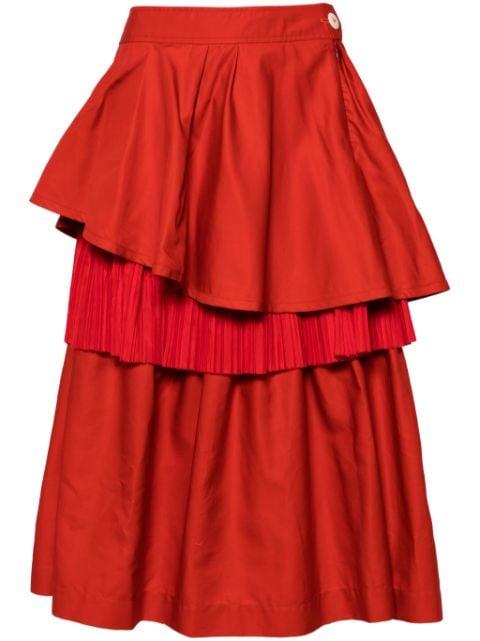 tulle-overlay ruffled skirt by SHANSHAN RUAN