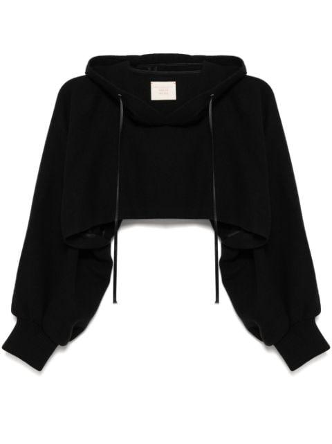 yak hoodied top by SHANSHAN RUAN