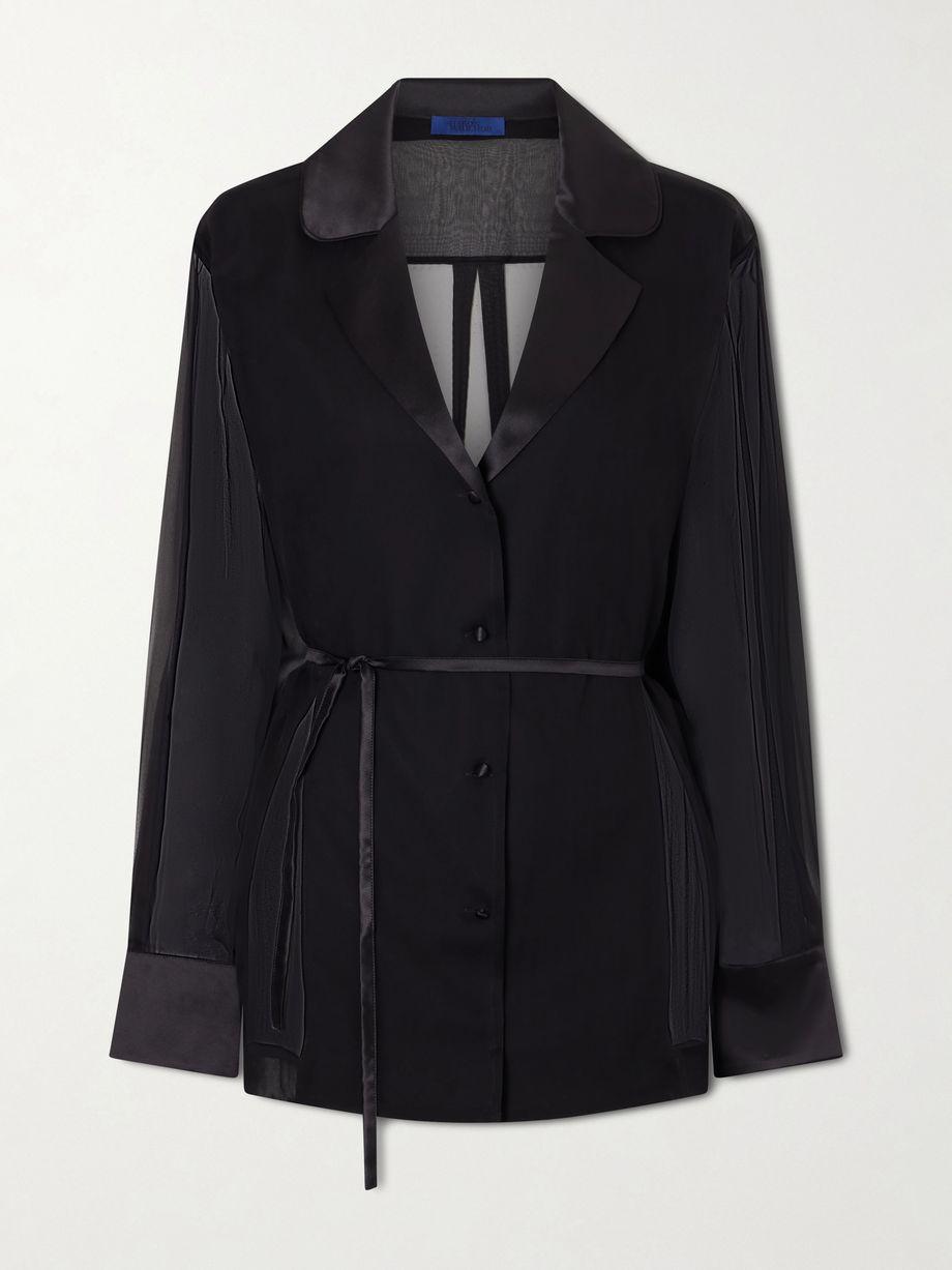 Bretagne belted silk jacket by SHARON WAUCHOB