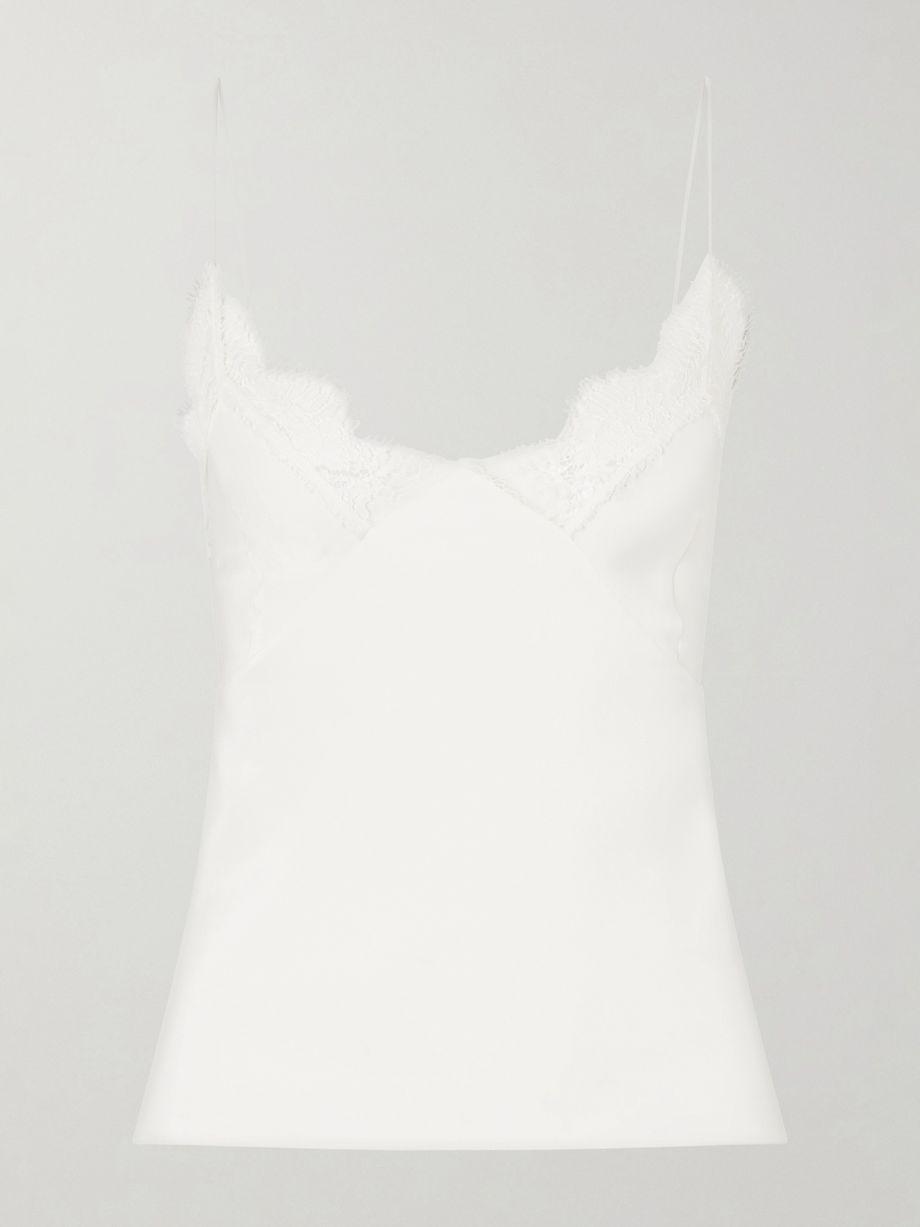 Capucines scalloped lace-trimmed silk crepe de chine camisole by SHARON WAUCHOB
