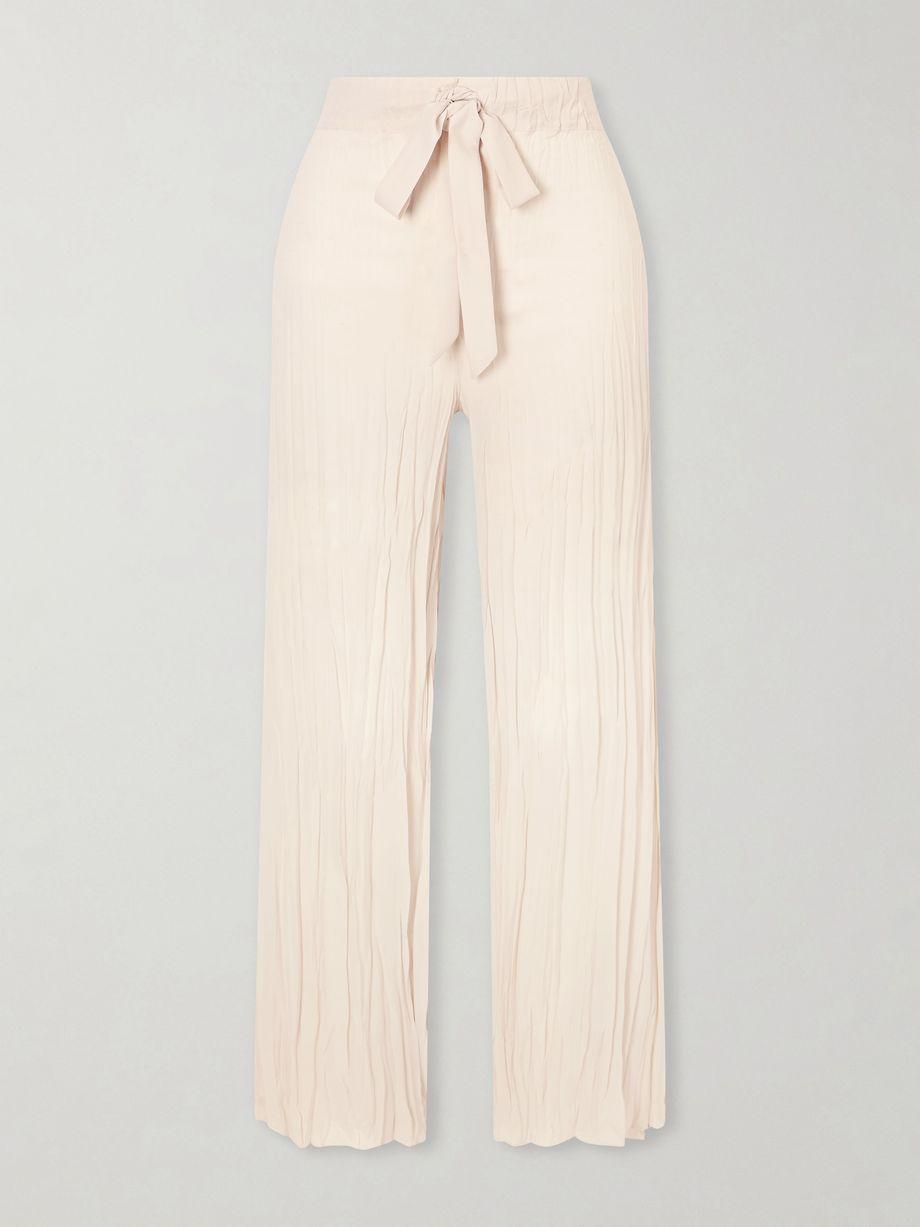 Crinkled silk-blend wide-leg by SHARON WAUCHOB