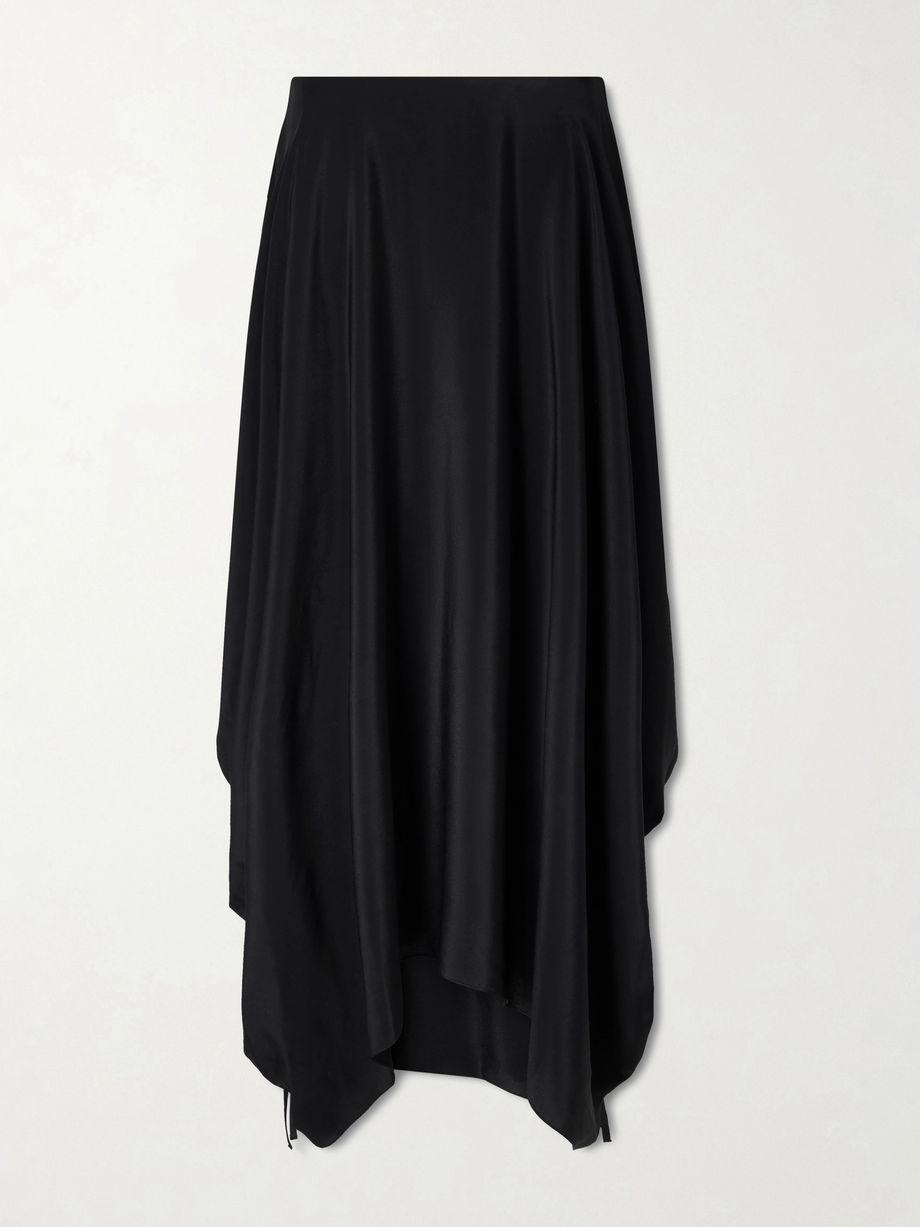Desia asymmetric silk-crepe midi skirt by SHARON WAUCHOB