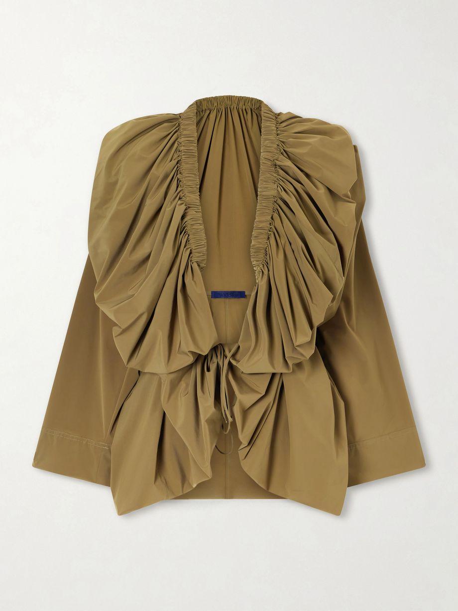 Sata draped gathered silk-blend wrap blouse by SHARON WAUCHOB
