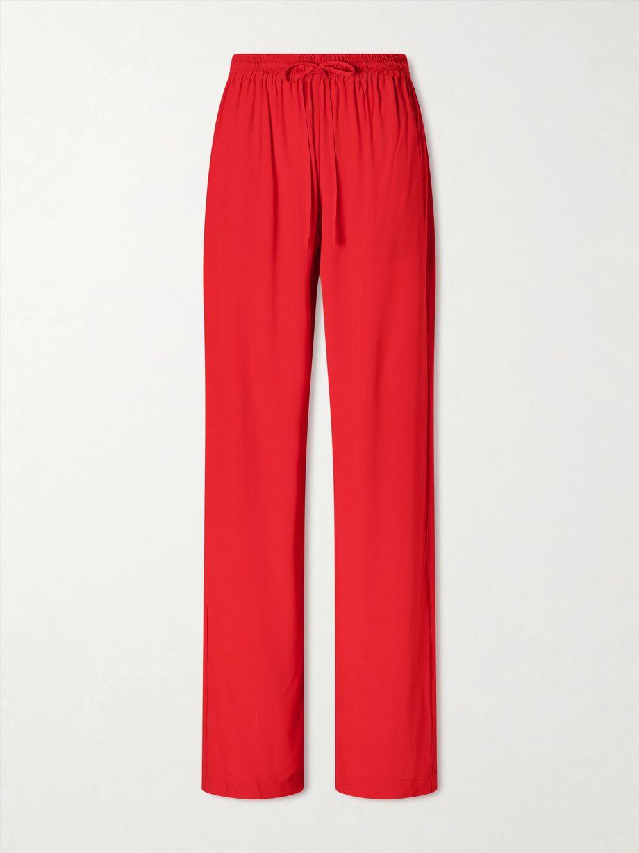 Tuileries satin-trimmed silk-tulle straight-leg pants by SHARON WAUCHOB