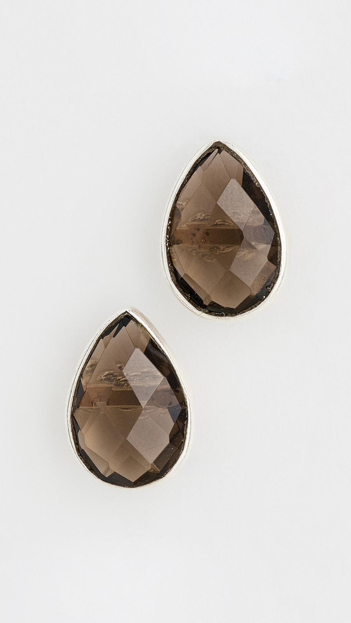 Benington Smokey Quartz Studs by SHASHI