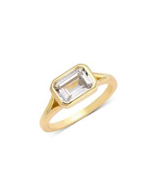 Emerald Baguette Bezel Ring by SHASHI