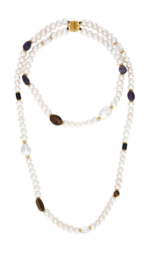 SHASHI Bennet Gemstone Necklace in Ivory by SHASHI