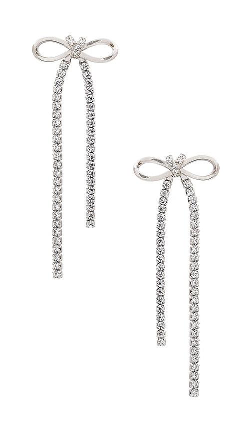 SHASHI Bianca Bow Earring in Metallic Silver by SHASHI