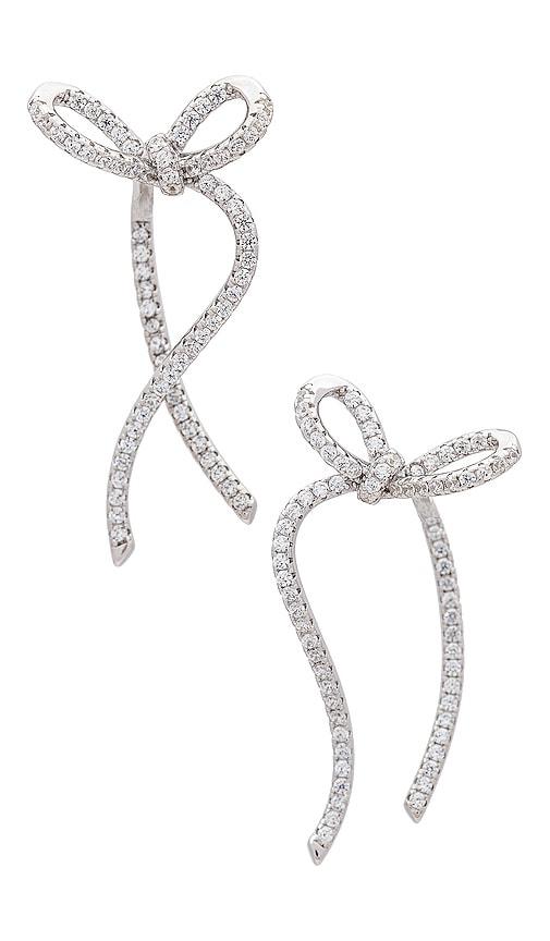 SHASHI Caroline Earrings in Metallic Silver by SHASHI