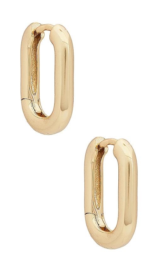 SHASHI Cosmo Huggie in Metallic Gold by SHASHI