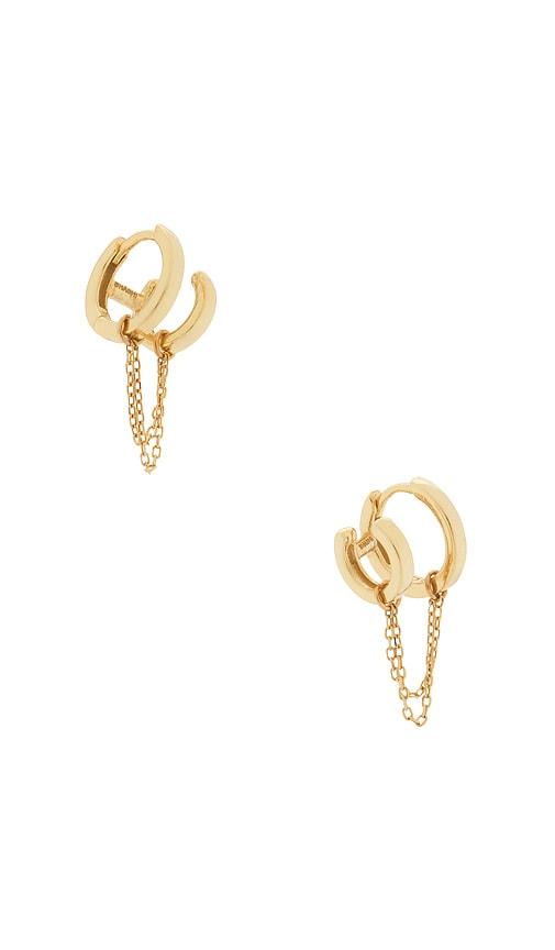SHASHI Double Katerina Chain Earring in Metallic Gold by SHASHI