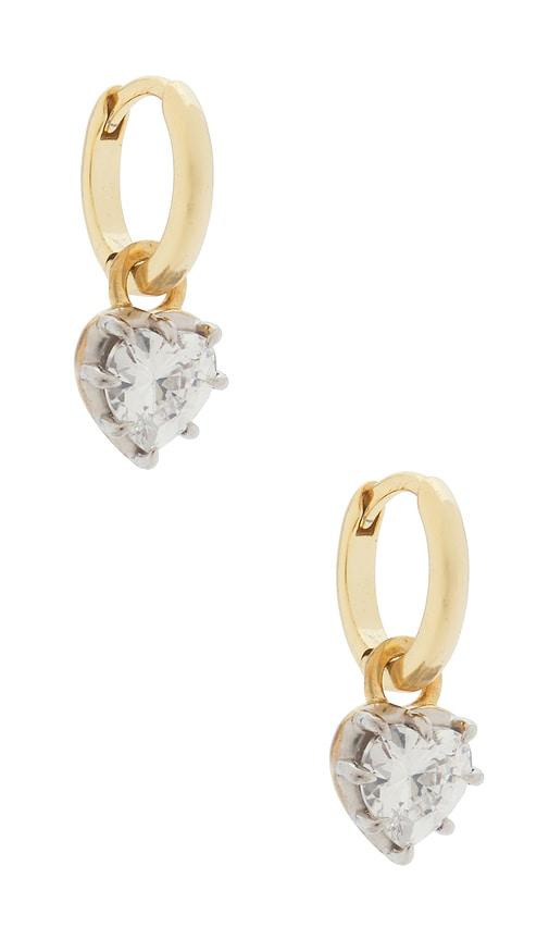 SHASHI Heart Georgian Cut Earring in Metallic Gold by SHASHI