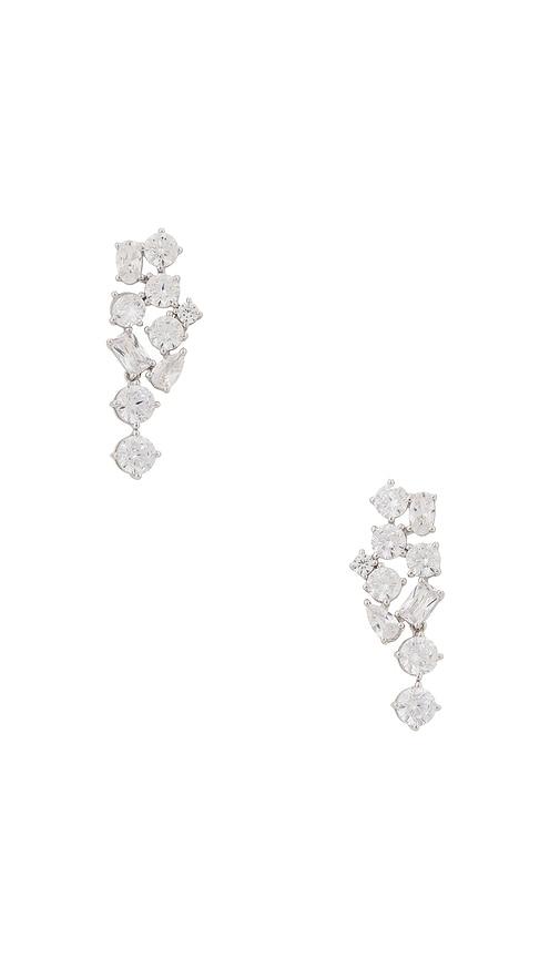 SHASHI Jacklyn Earring in Metallic Silver by SHASHI