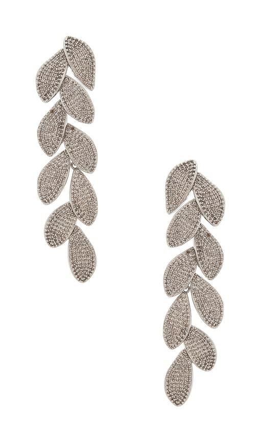 SHASHI Lilietta Leaf Earring in Metallic Silver by SHASHI