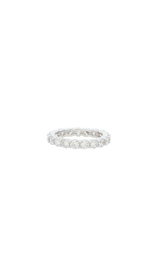SHASHI Medium Diamond Tennis Ring in Metallic Silver by SHASHI