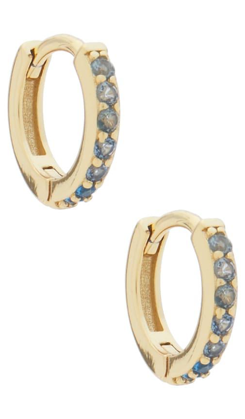 SHASHI Micro Teeny Tiny Pave Huggie in Blue by SHASHI