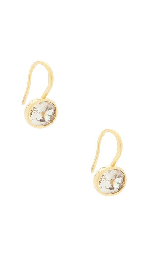 SHASHI Oval East To West French Hook in Metallic Gold by SHASHI