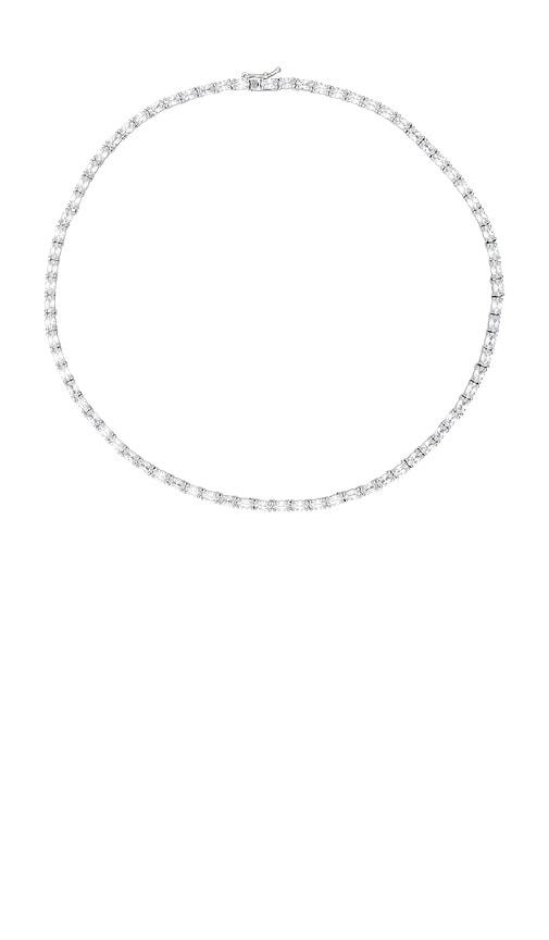 SHASHI Oval Tennis Necklace in Metallic Silver by SHASHI