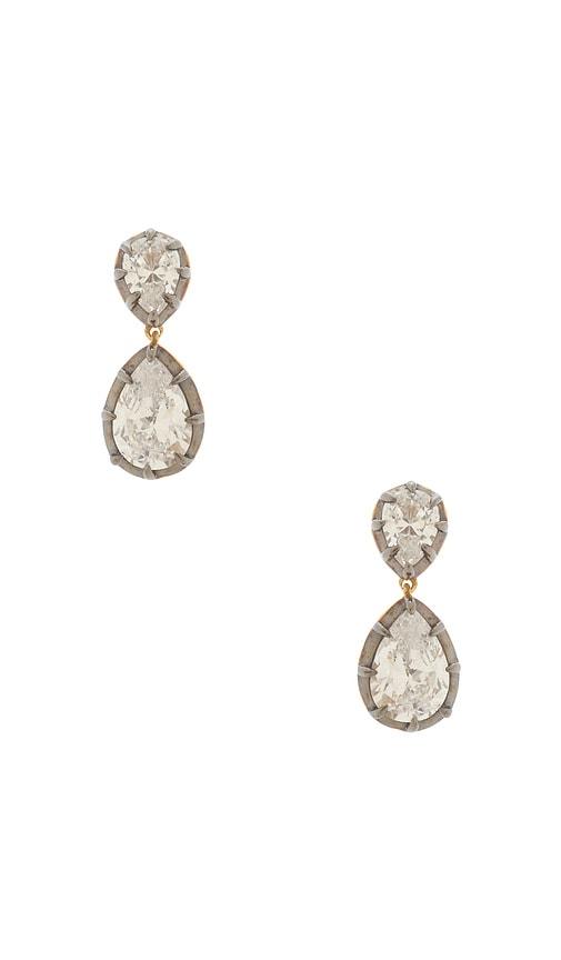 SHASHI Pear Georgian Cut Earring in Metallic Gold by SHASHI
