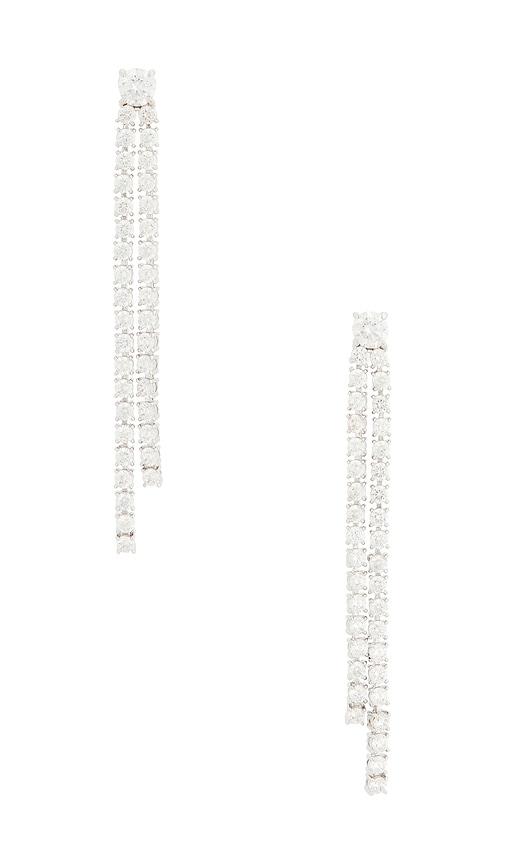 SHASHI Solitaire Tennis Drop Earring in Metallic Silver by SHASHI