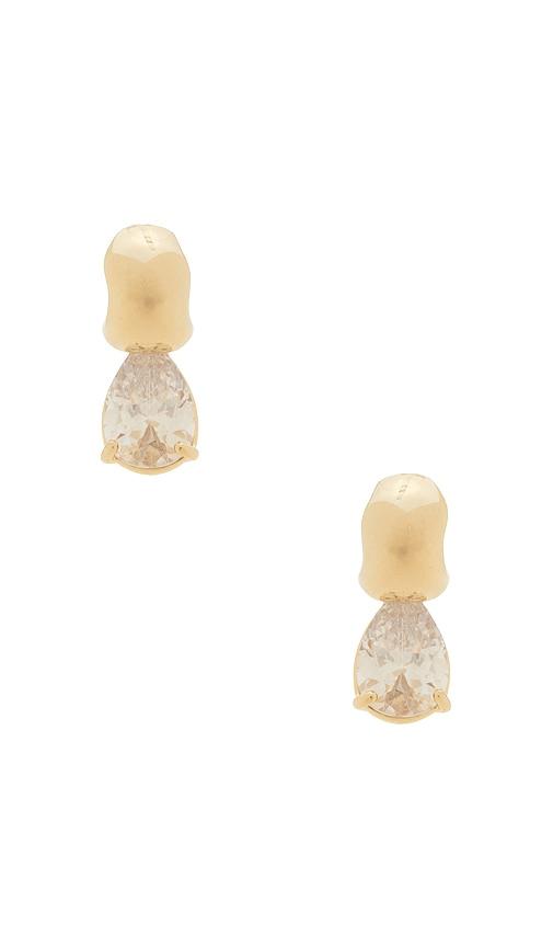 SHASHI Voluta Earrings in Metallic Gold by SHASHI