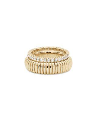 Striated Pav&eacute; Ring by SHASHI