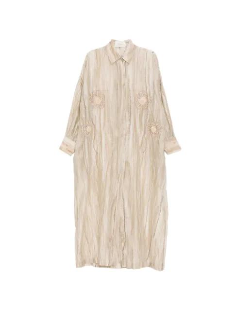 floral embroidered shirt dress by SHATHA ESSA