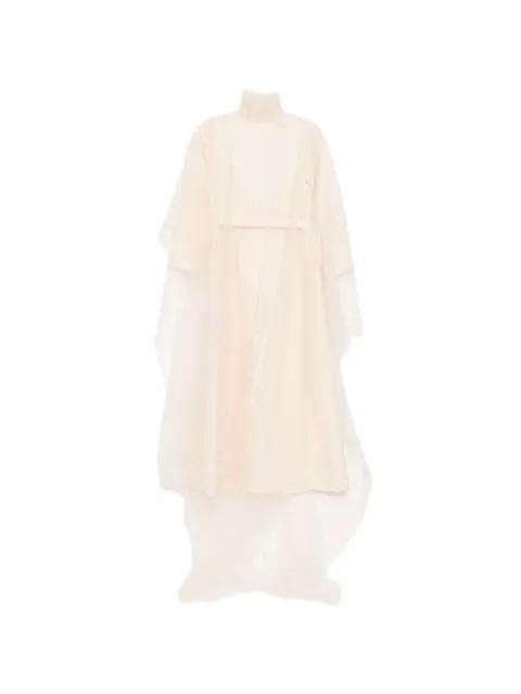 gathered neck tulle dress by SHATHA ESSA