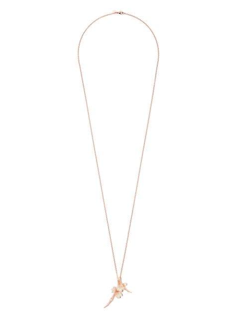 Cherry Blossom diamond and pearl flower pendant necklace by SHAUN LEANE