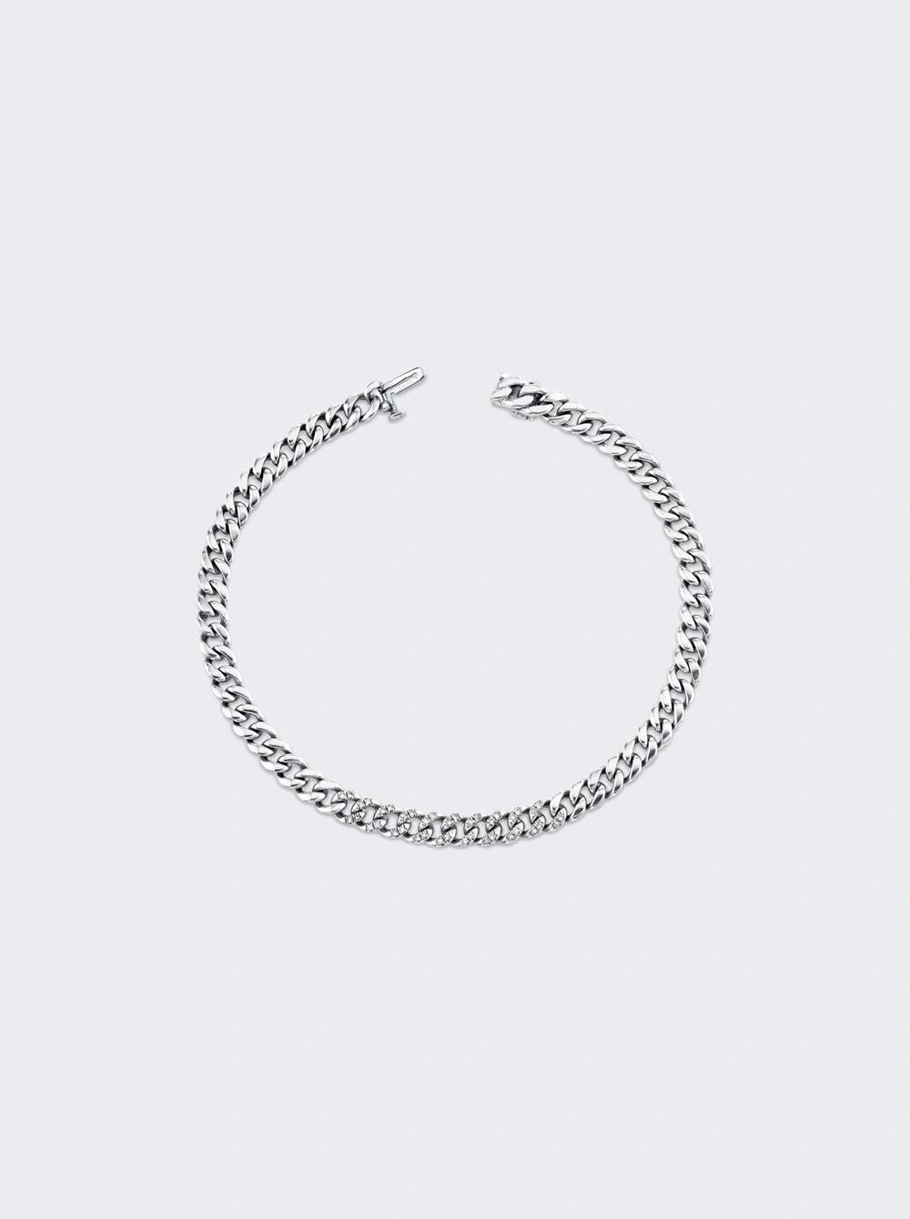 Mini Diamond Flat Link Chain Bracelet 18k White Gold  | The Webster by SHAY